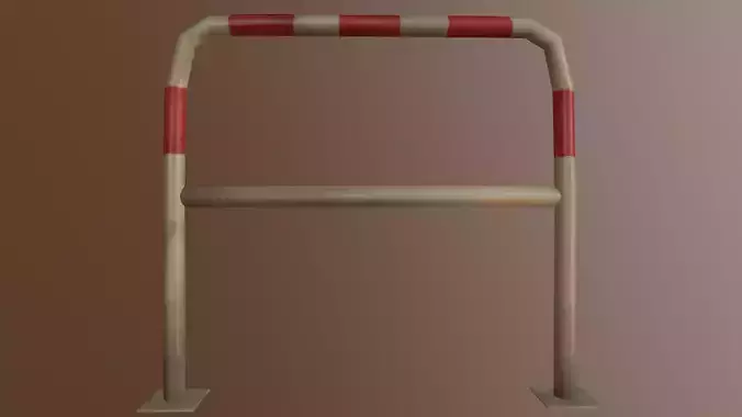 Metal barrier Low-poly 3D model