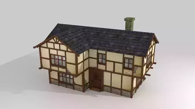 Cartoon medieval house 1 3d