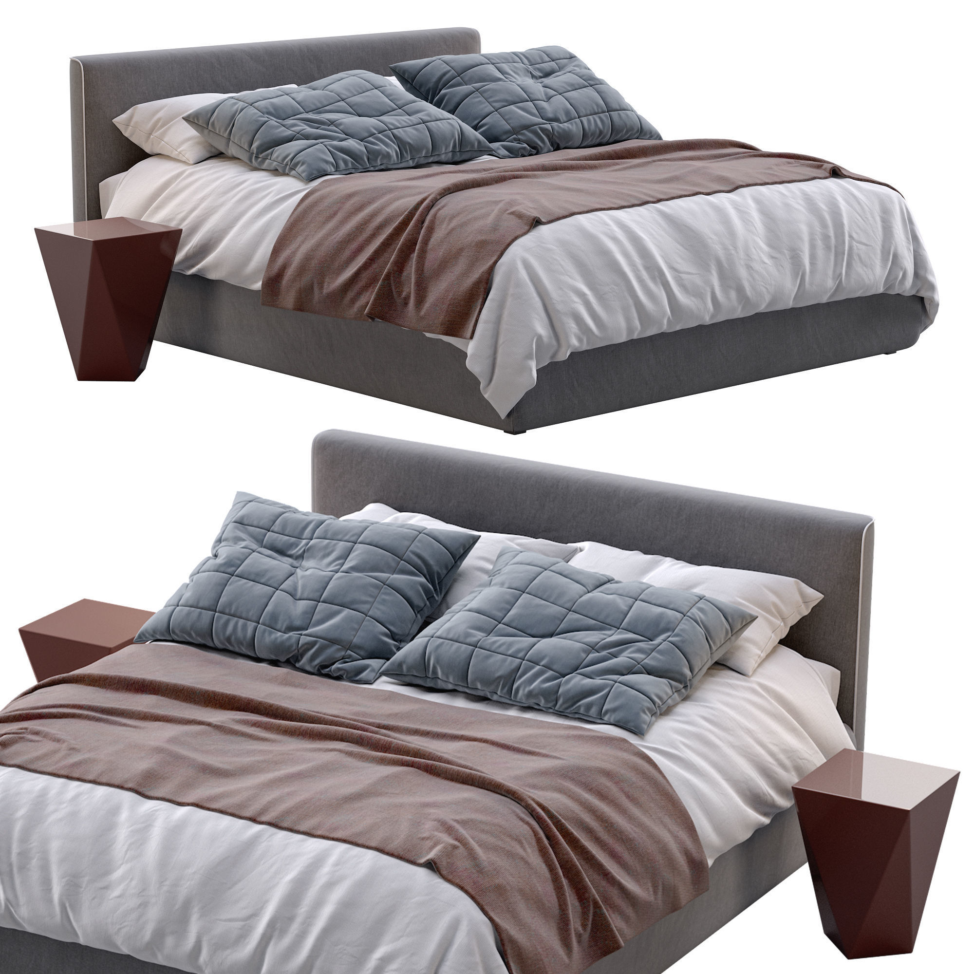 Bed TANGRAM By Vibieffe 3D model_1