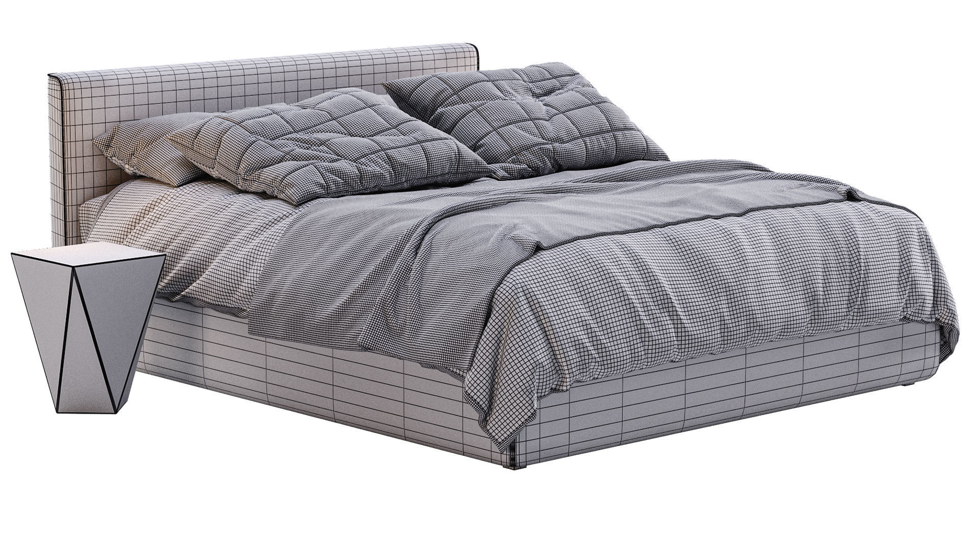 Bed TANGRAM By Vibieffe 3D model_3