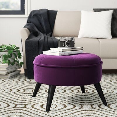 Purple Efren Tufted Ottoman 3D model