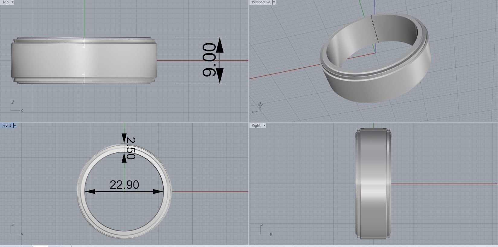 men ring 3D print model_2