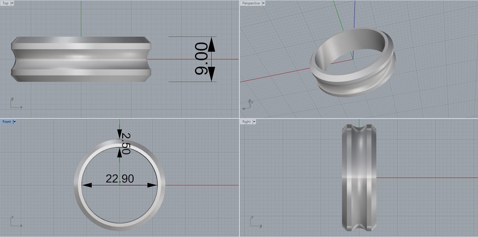 men ring 3D print model_2
