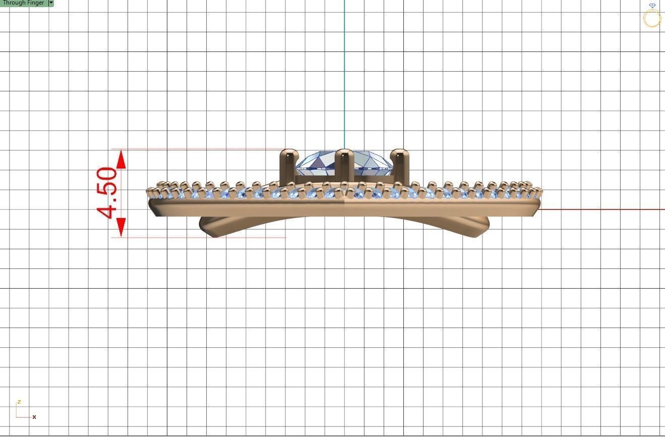 Heart pendant with diamond 3D print model 3D print model_18
