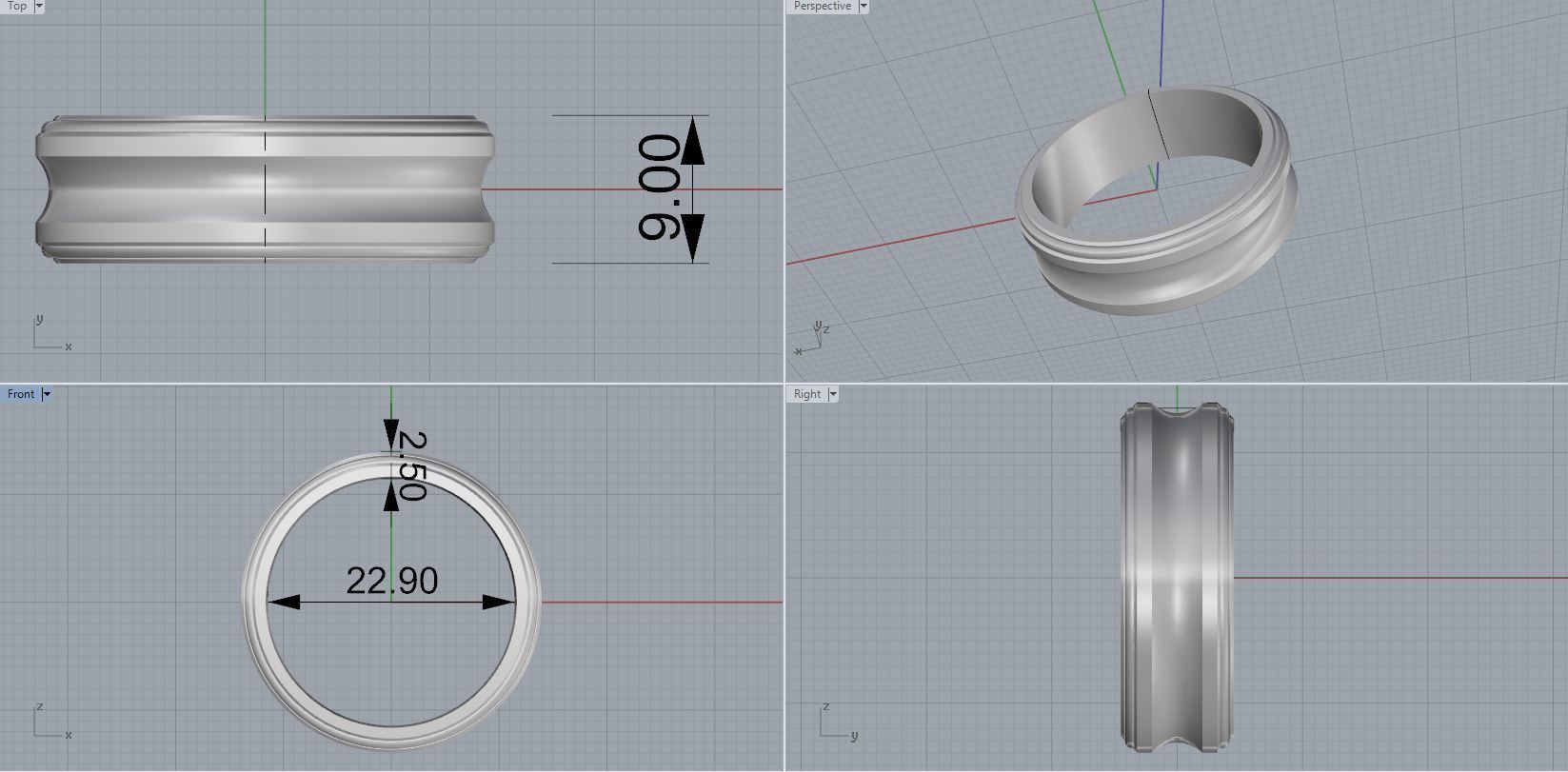 men ring 3D print model_2