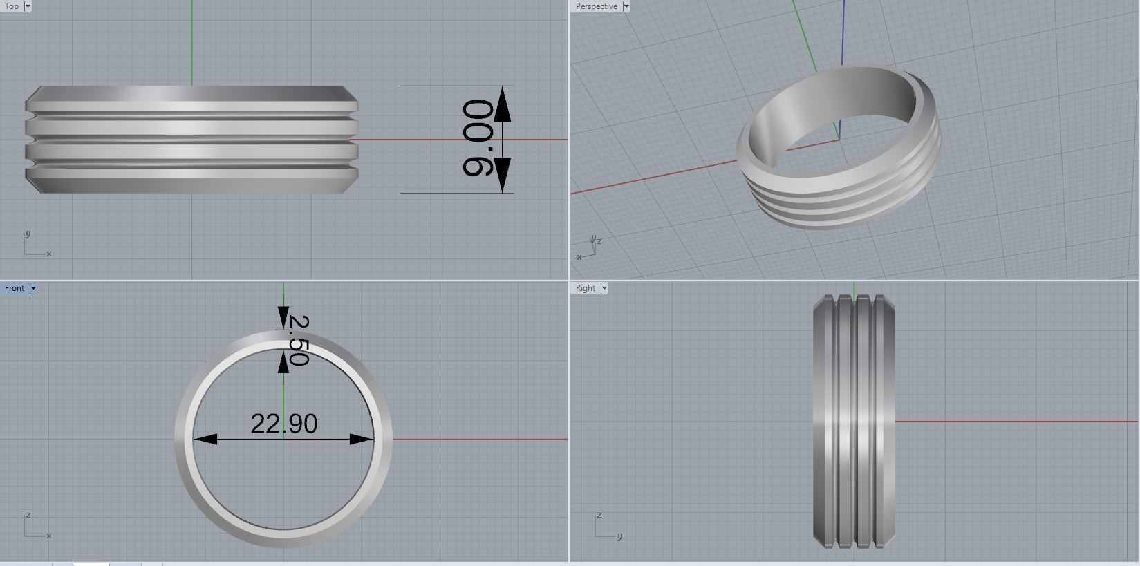men ring 3D print model_2