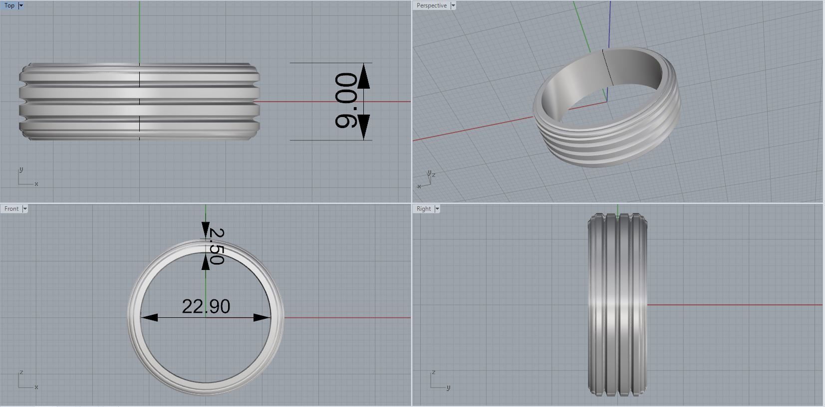 men ring 3D print model_2