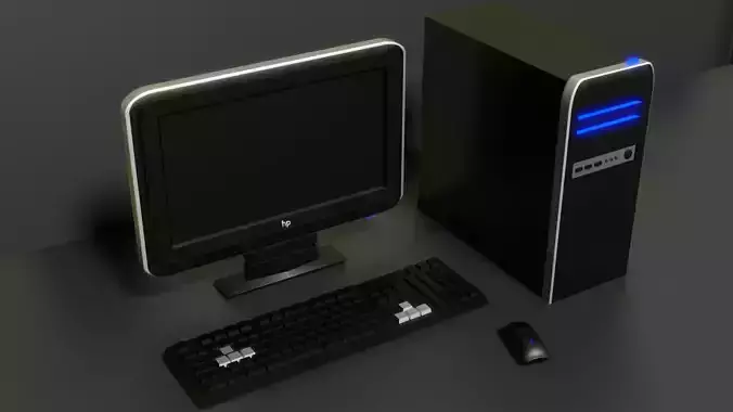 pc computer monitor  Low-poly 3D model