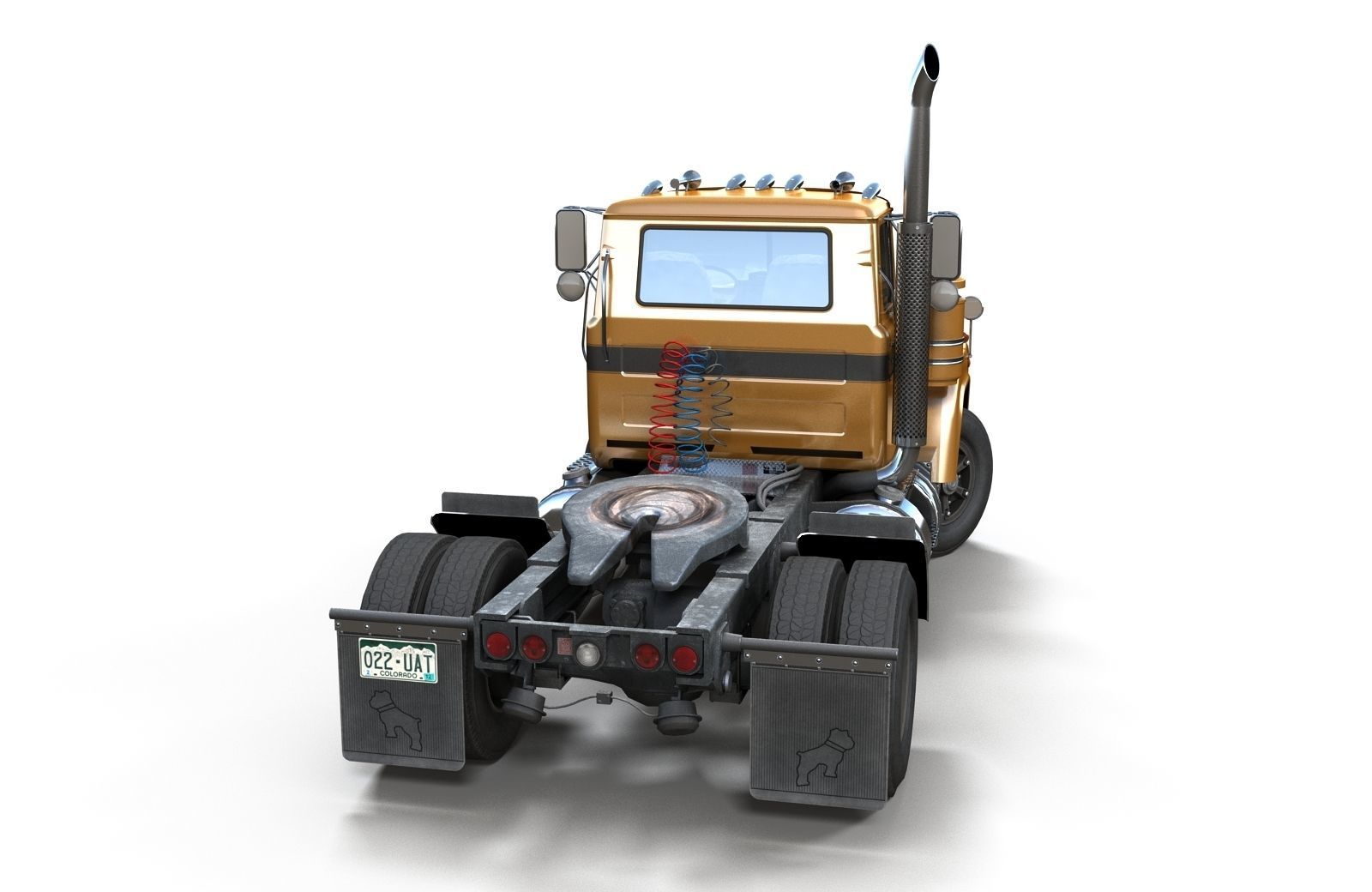 Industrial tracktor truck Low-poly 3D model_33