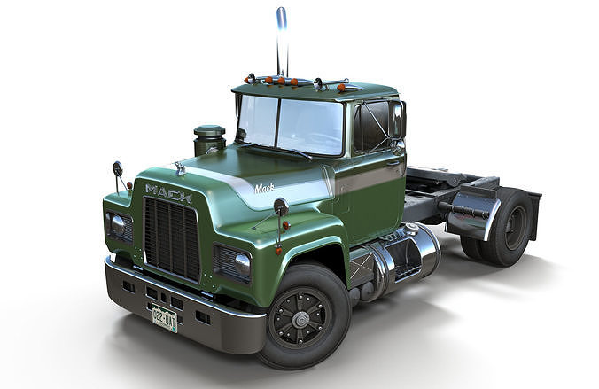 Industrial tracktor truck Low-poly 3D model