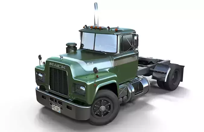 Industrial tracktor truck Low-poly 3D model