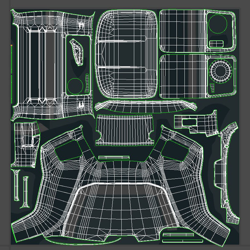 Industrial tracktor truck Low-poly 3D model_29