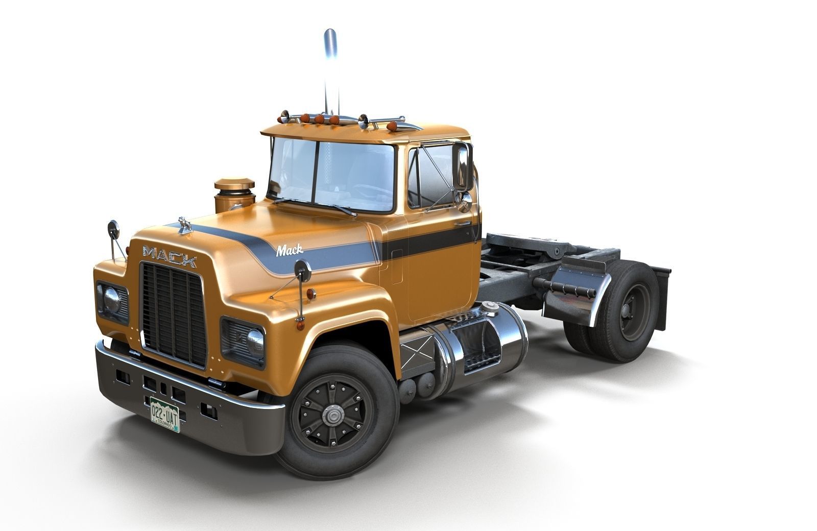 Industrial tracktor truck Low-poly 3D model_30