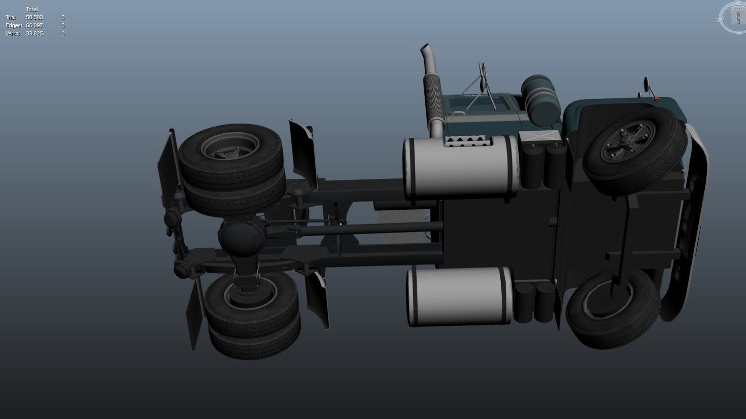 Industrial tracktor truck Low-poly 3D model_24