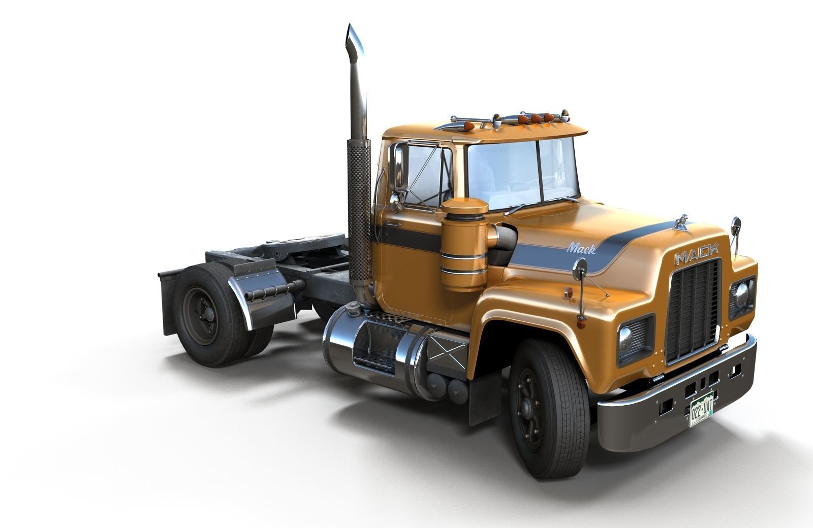Industrial tracktor truck Low-poly 3D model_35
