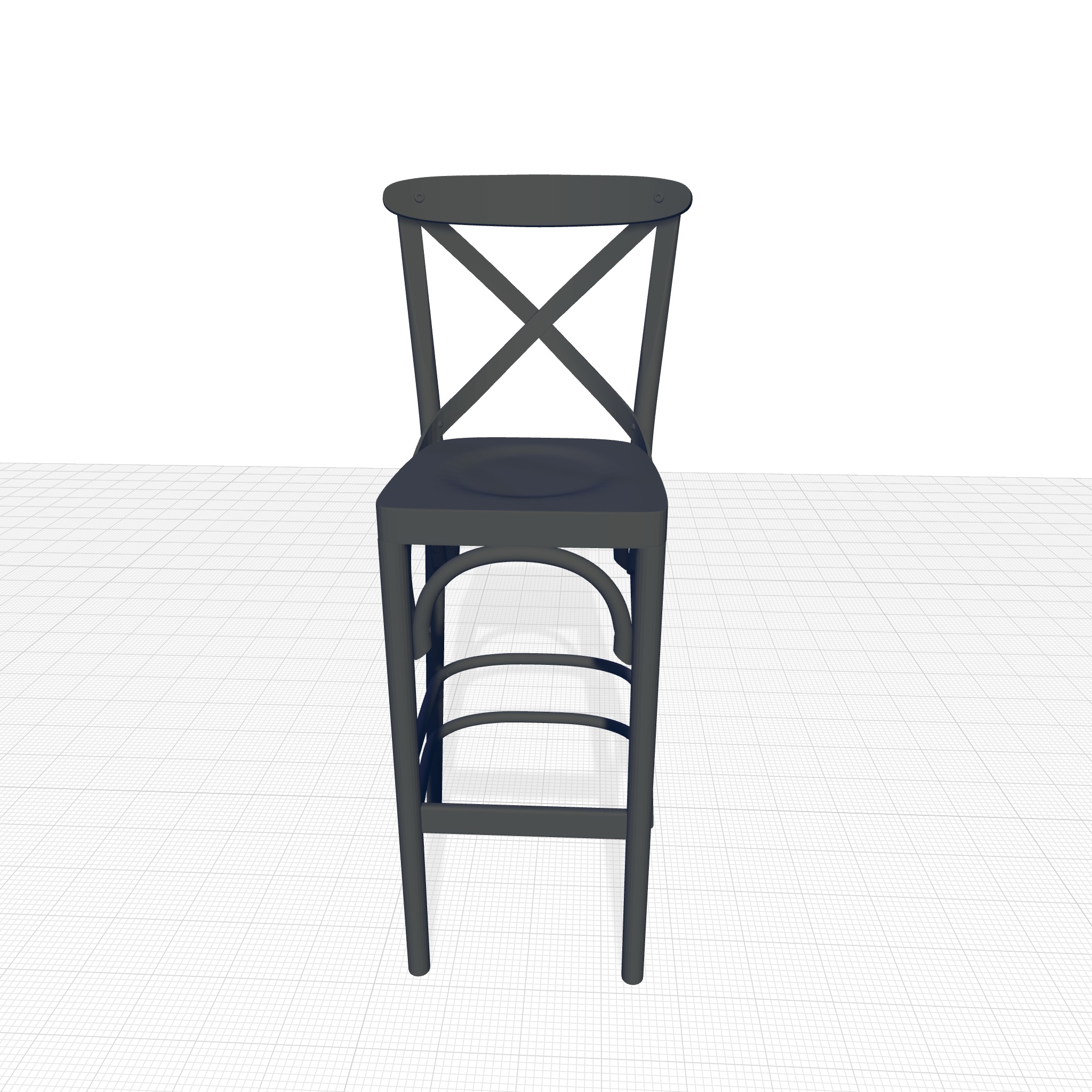 Walnut Sofia Bar Stool  Chair 3D model_3