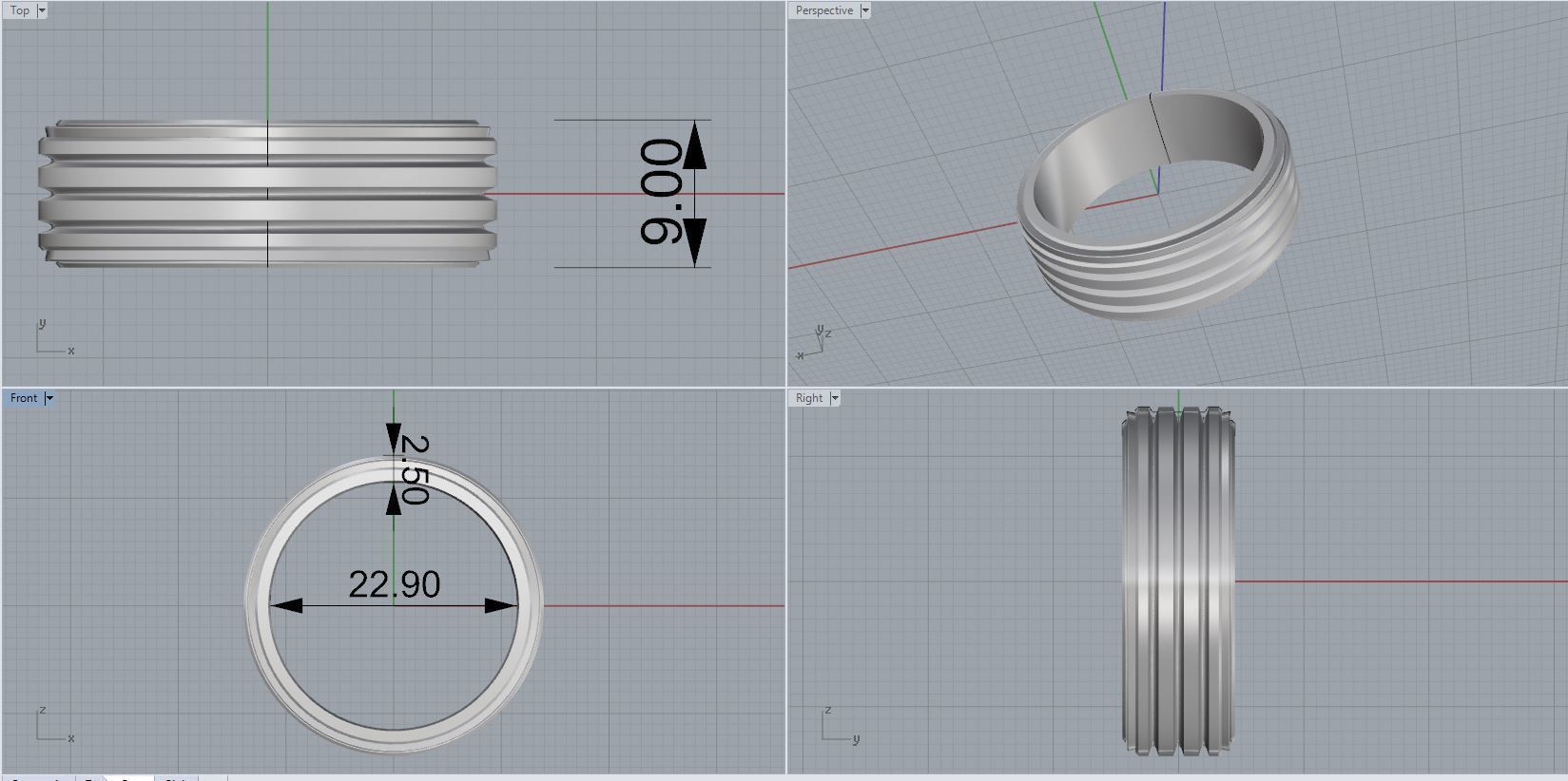 men ring 3D print model_2