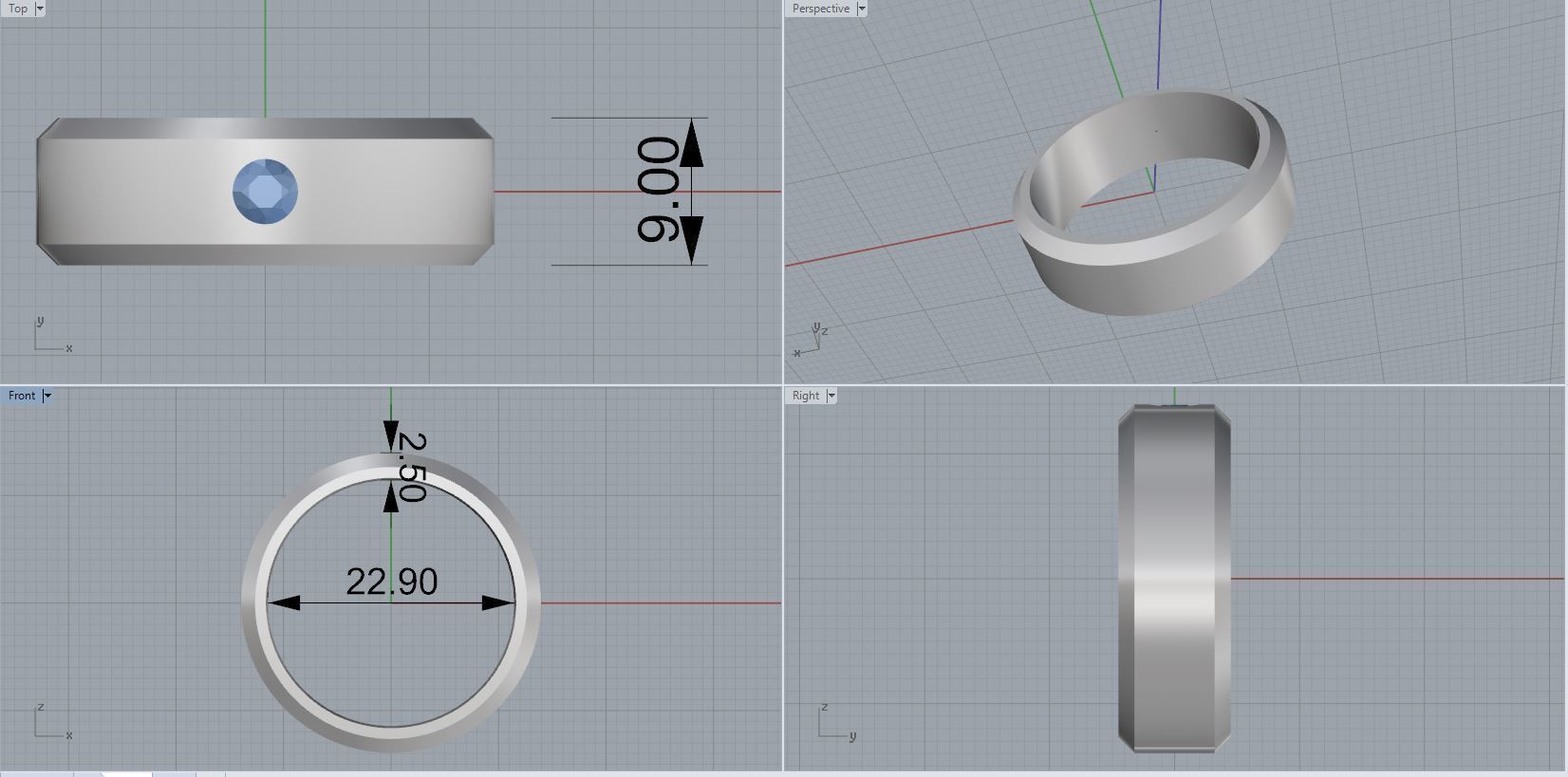 men ring 3D print model_2