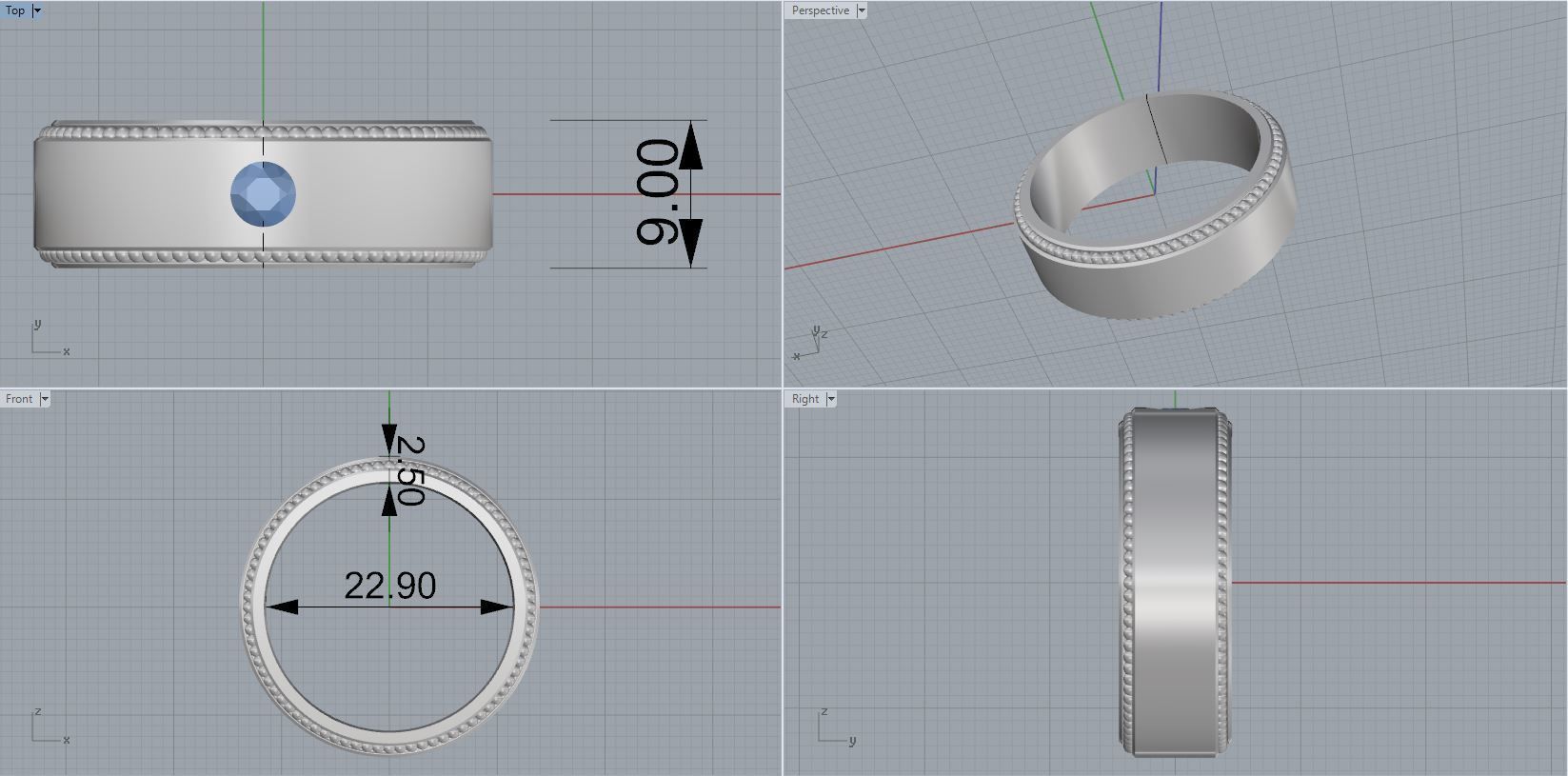 men ring 3D print model_2