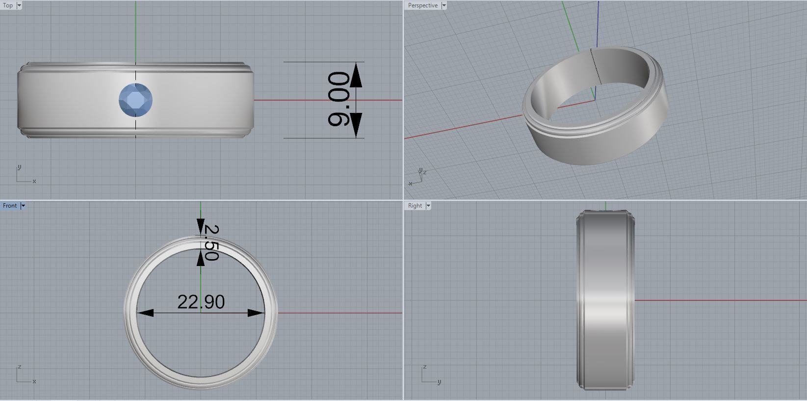 men ring 3D print model_2