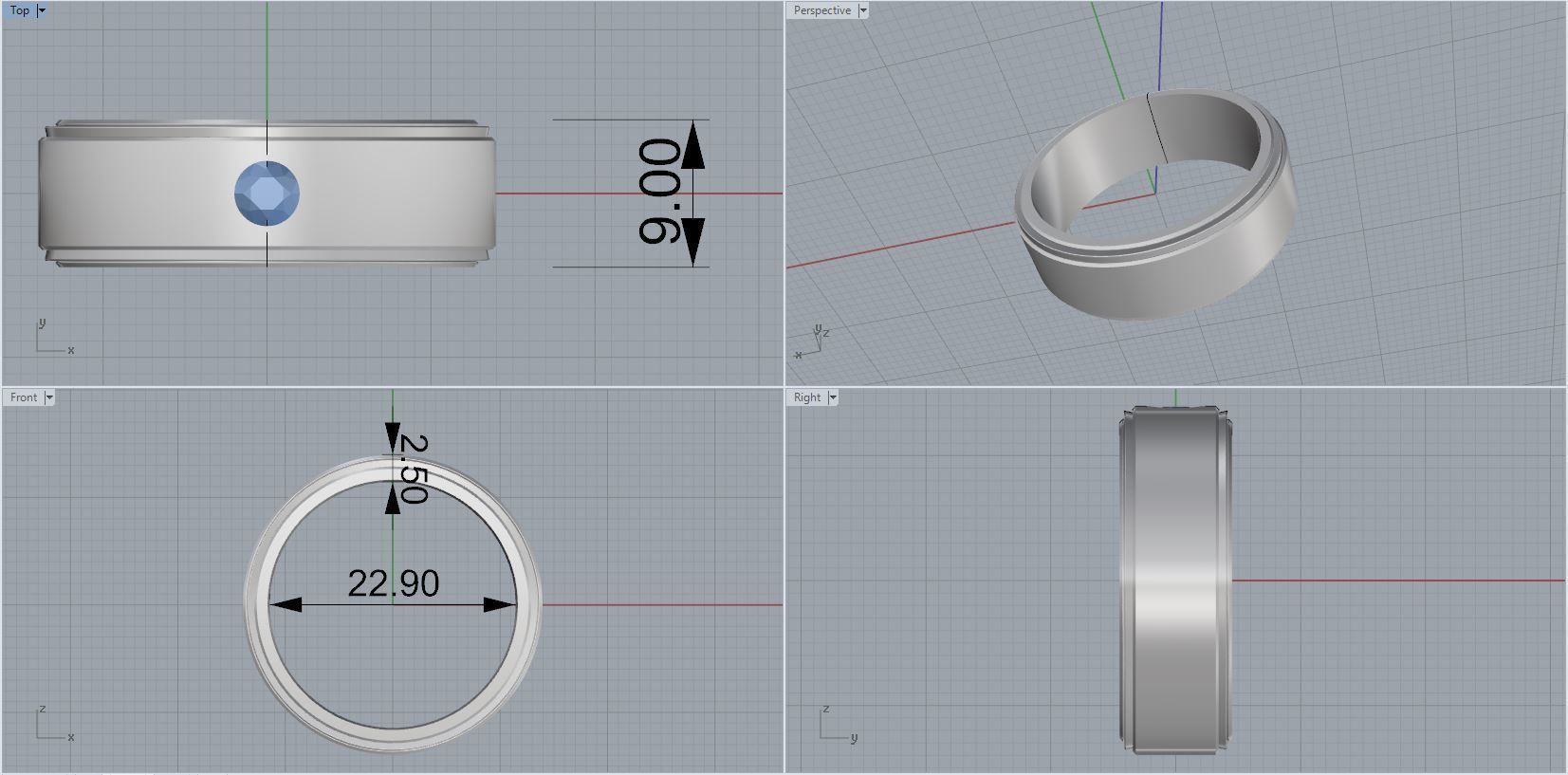 men ring 3D print model_2