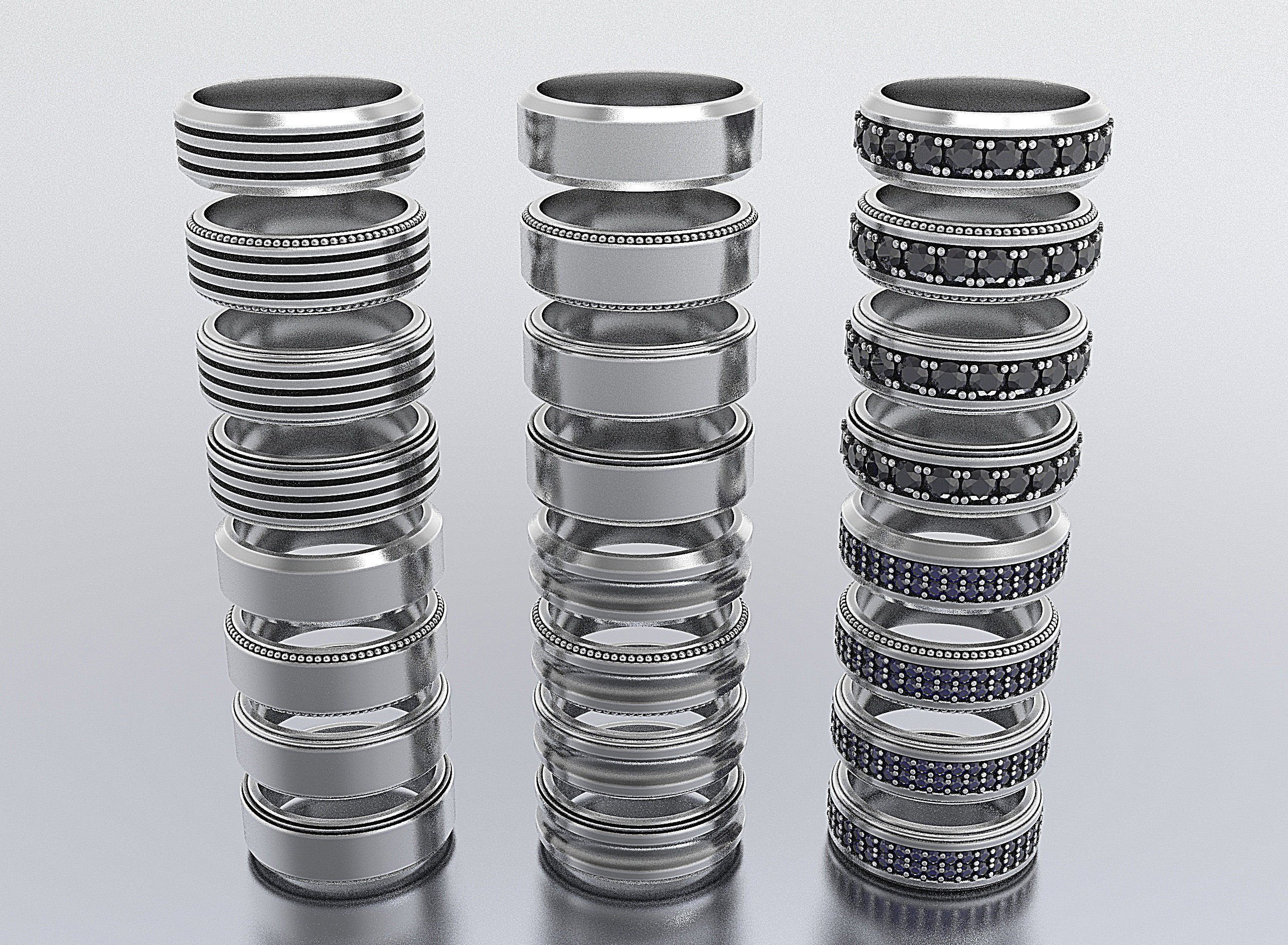 men rings 3D Model Collection_1