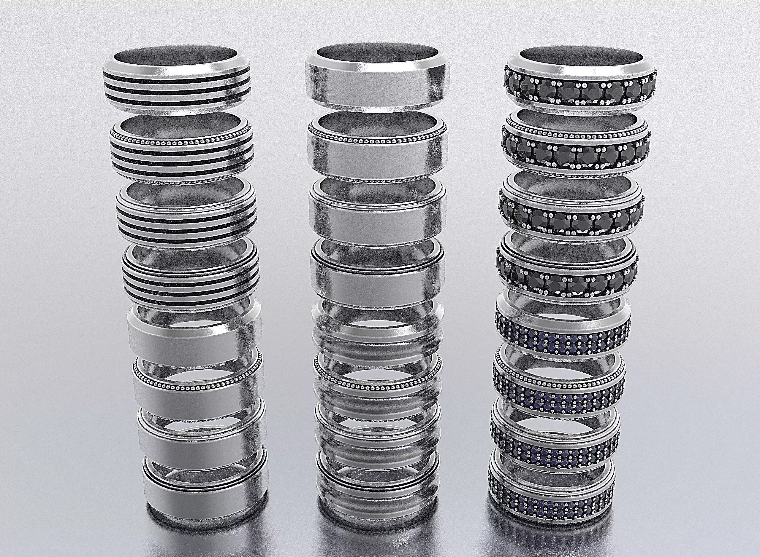 men rings 3D Model Collection_0