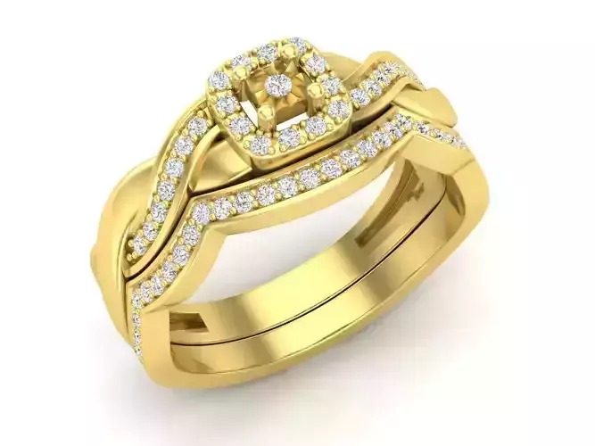 Diamond jewelry ring and band for woman