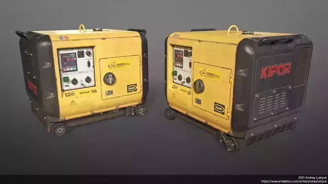 Kipor KDE7000 diesel generator Low-poly 3D model