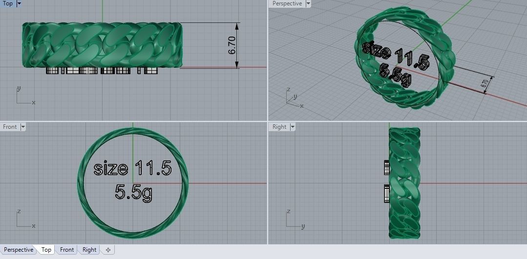14 size  Miami Cuban Curb Link    Collection of Cuban  3D print model_27