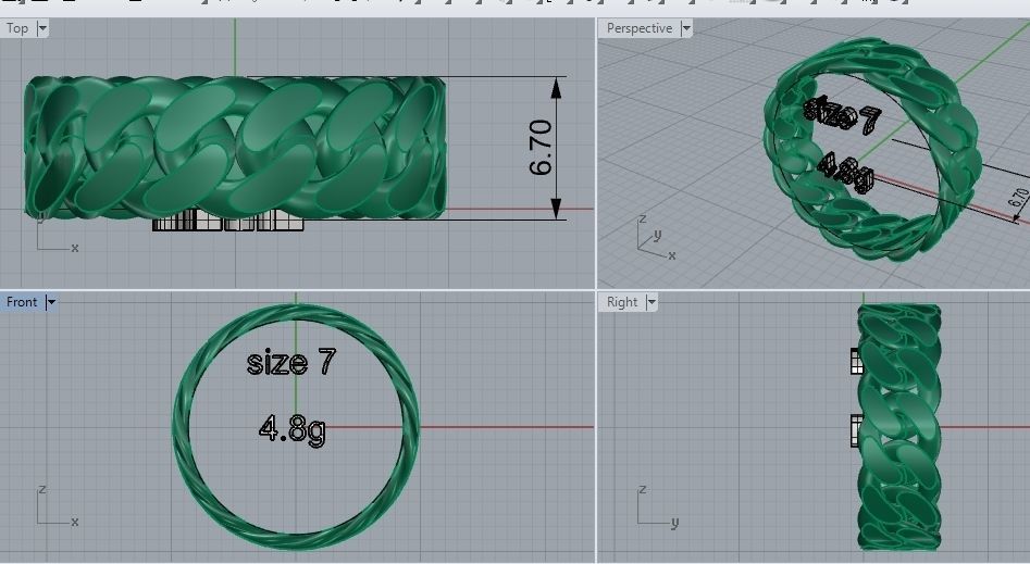 14 size  Miami Cuban Curb Link    Collection of Cuban  3D print model_21