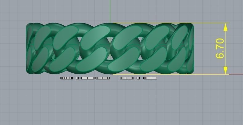 14 size  Miami Cuban Curb Link    Collection of Cuban  3D print model_9
