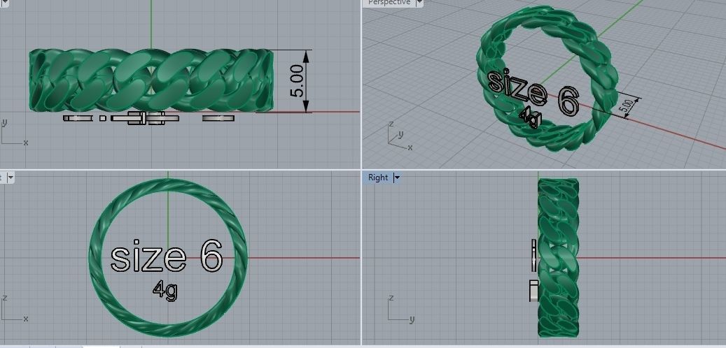 14 size  Miami Cuban Curb Link    Collection of Cuban  3D print model_19