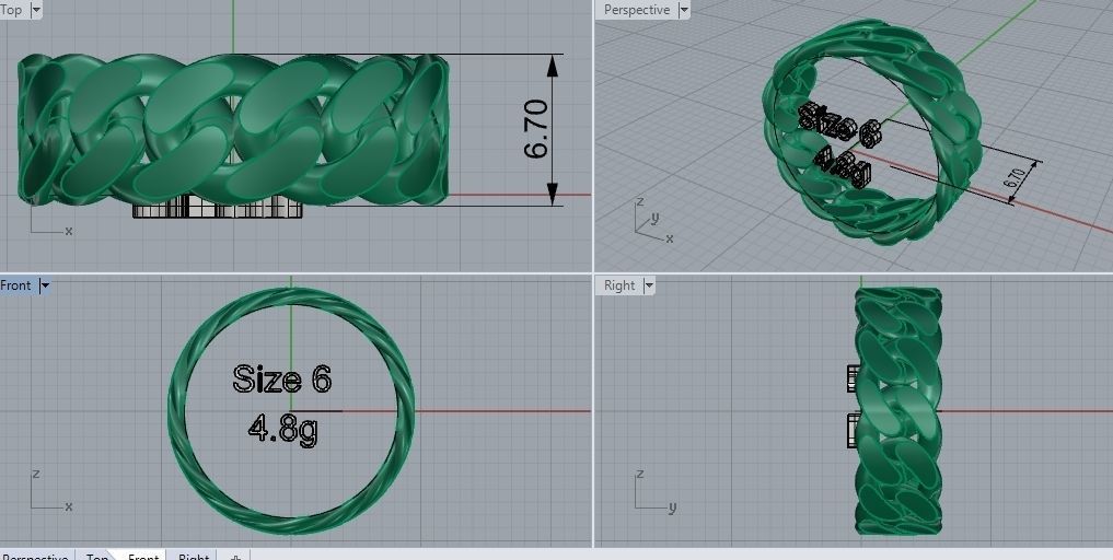 14 size  Miami Cuban Curb Link    Collection of Cuban  3D print model_20