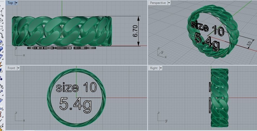 14 size  Miami Cuban Curb Link    Collection of Cuban  3D print model_25