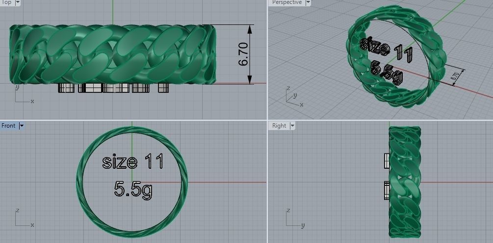 14 size  Miami Cuban Curb Link    Collection of Cuban  3D print model_26