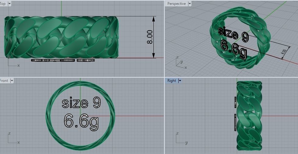 14 size  Miami Cuban Curb Link    Collection of Cuban  3D print model_24
