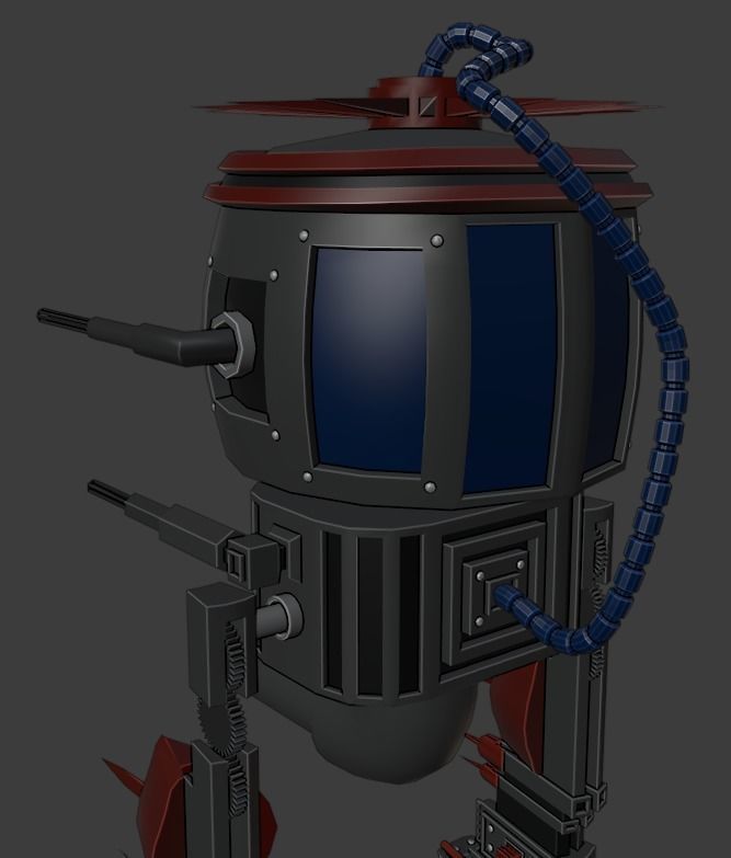 Rigged and Animated Mech Low-poly 3D model_4