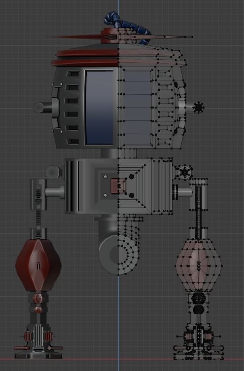 Rigged and Animated Mech Low-poly 3D model_5