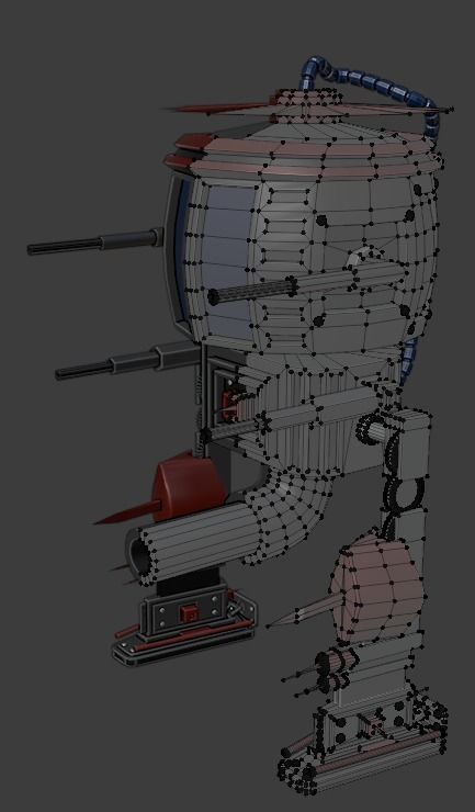 Rigged and Animated Mech Low-poly 3D model_6