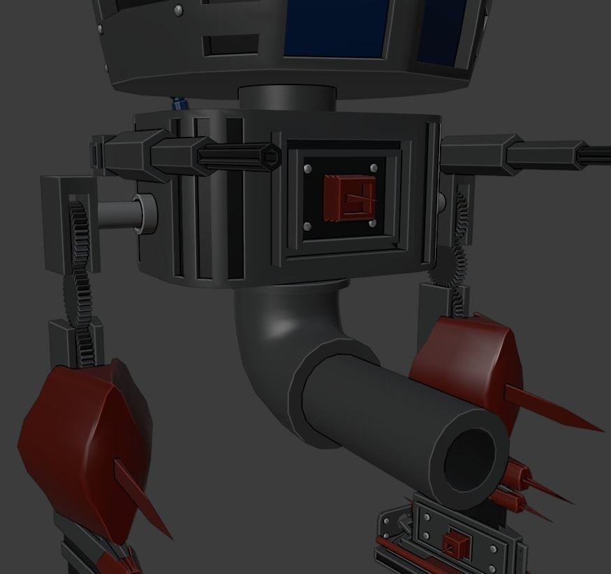 Rigged and Animated Mech Low-poly 3D model_3