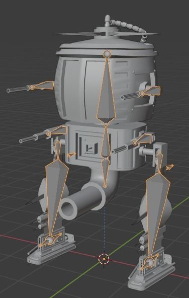 Rigged and Animated Mech Low-poly 3D model_7