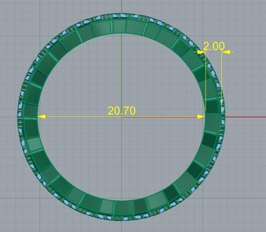 Cuban Ring Models size 11 3D print model_4