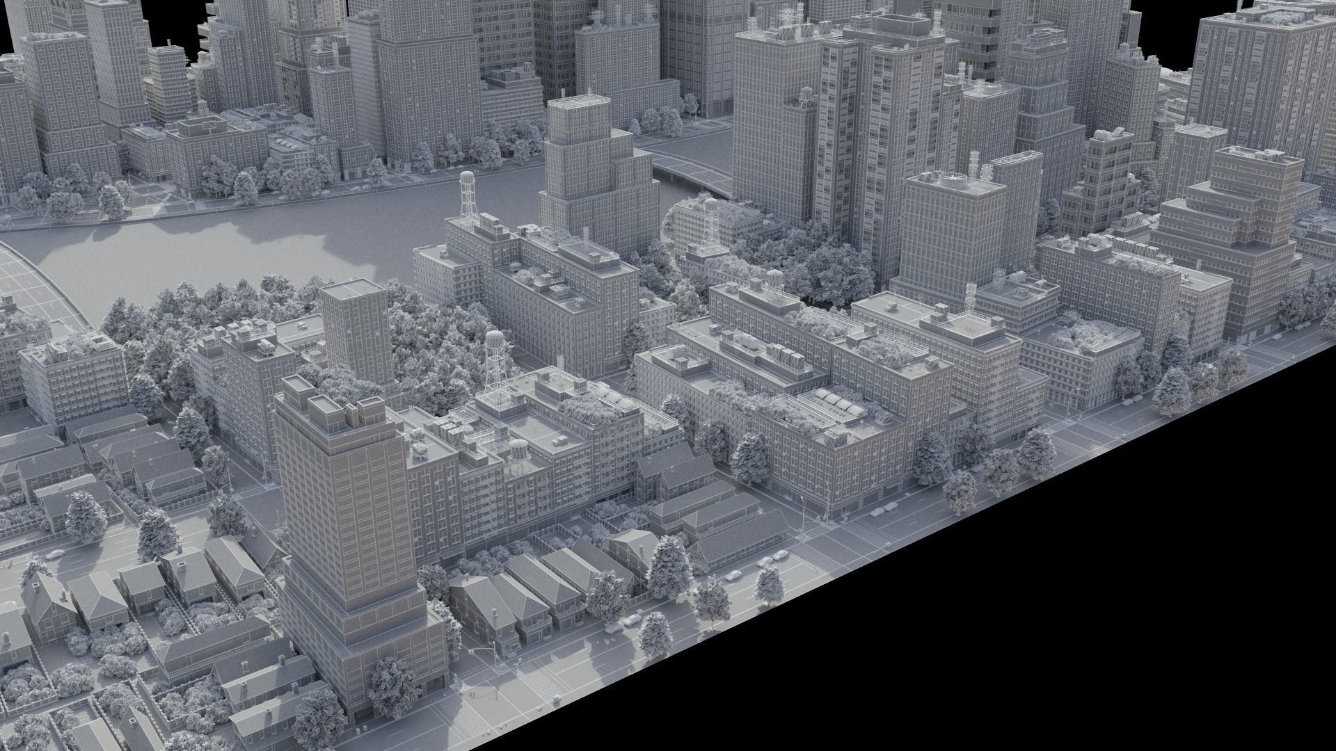 City C4 MAYA Low-poly 3D model_40