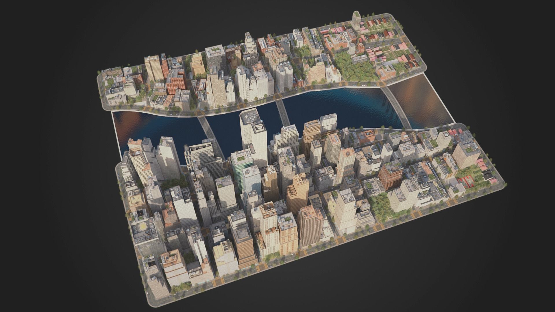 City C4 MAYA Low-poly 3D model_9