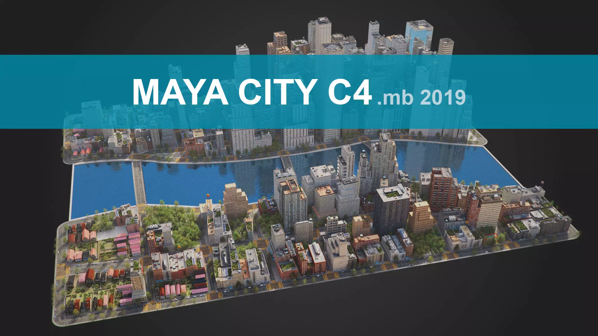 City C4 MAYA Low-poly 3D model_0