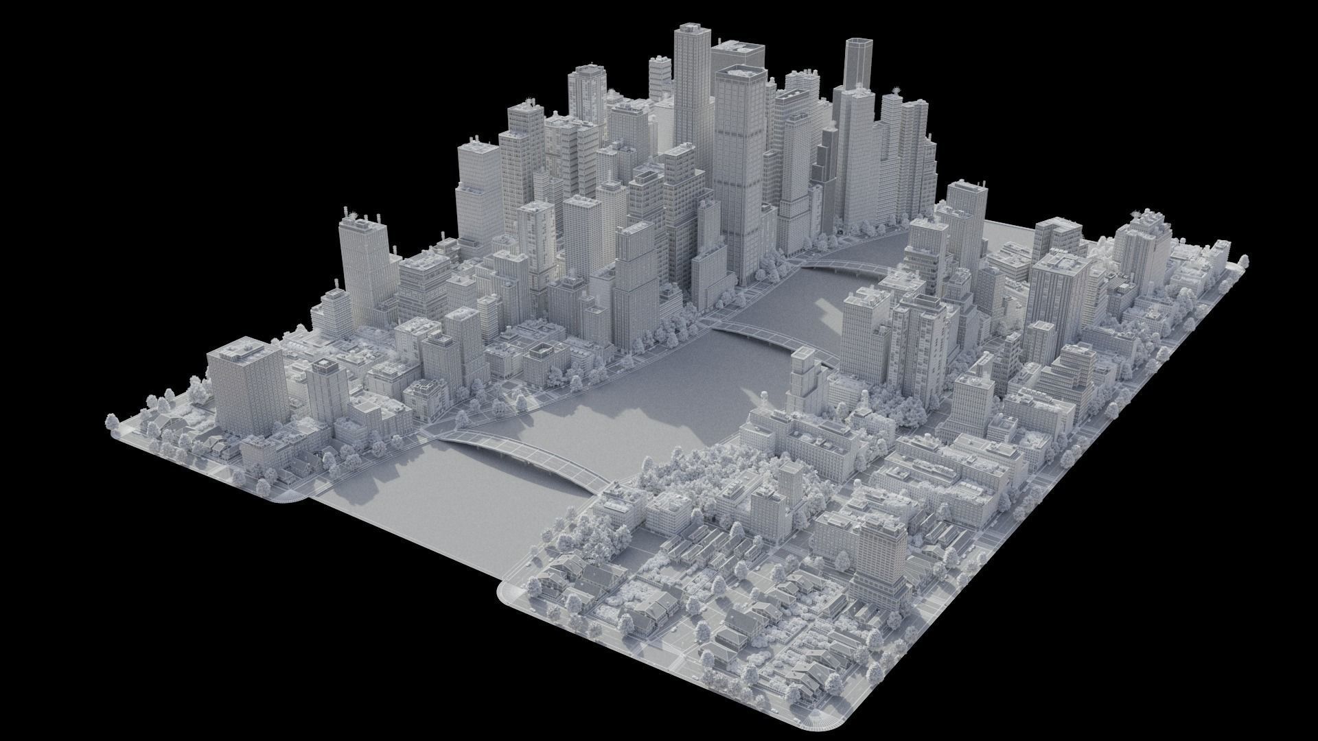 City C4 MAYA Low-poly 3D model_30