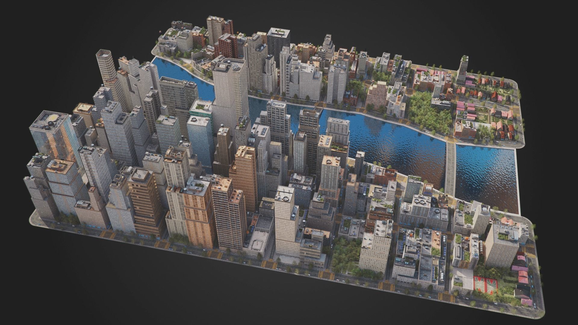 City C4 MAYA Low-poly 3D model_10