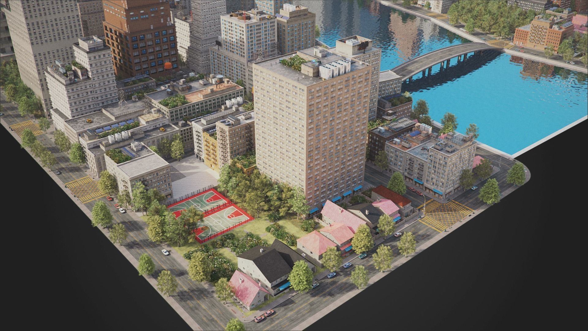 City C4 MAYA Low-poly 3D model_16