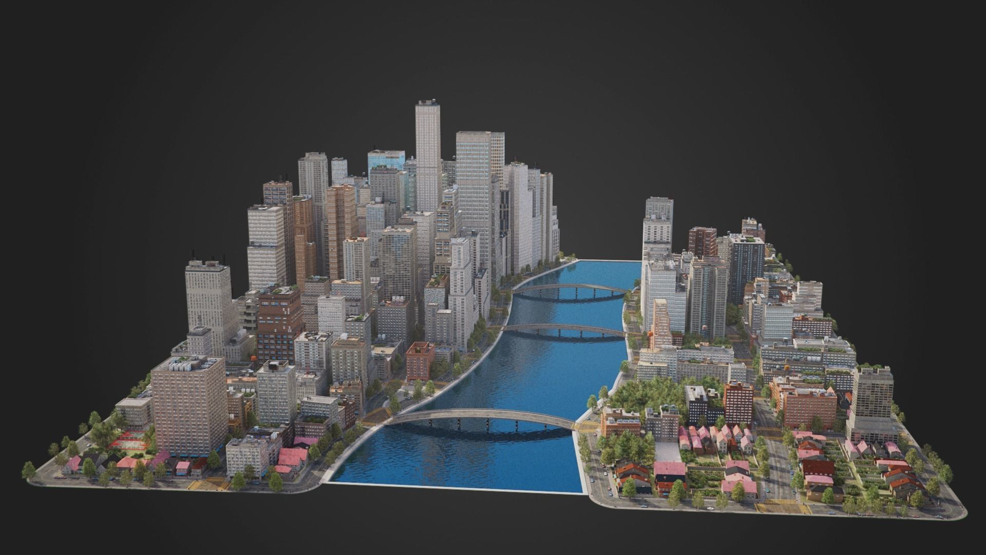 City C4 MAYA Low-poly 3D model_11